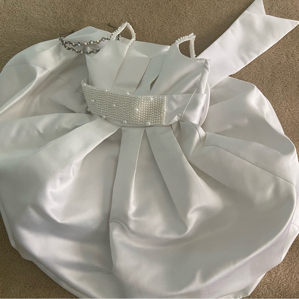 Bonnie Jean Girls White Flower Girl Dress, 6X